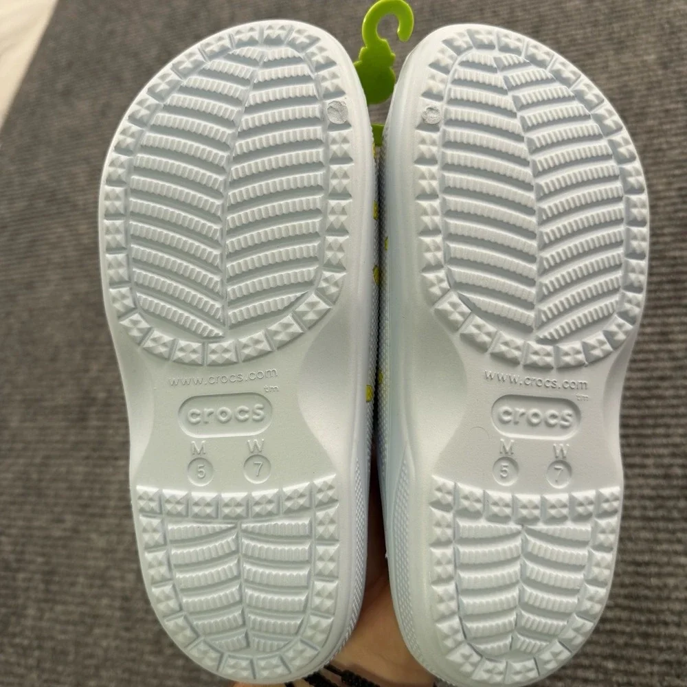 Crocs Baya Graphic Sandal Men's 5 Women's 7 Mineral Blue Floral New With Tags